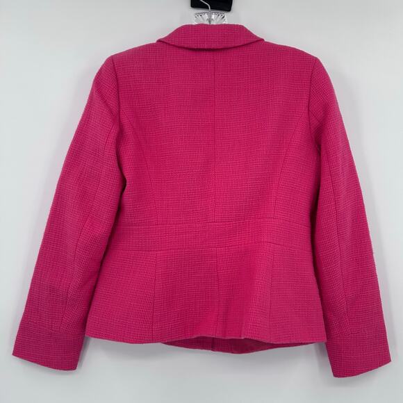 NWT Talbots Full Zip Blazer Suit Jacket Pink Office Bright Career Womens Size 4P - Picture 10 of 13